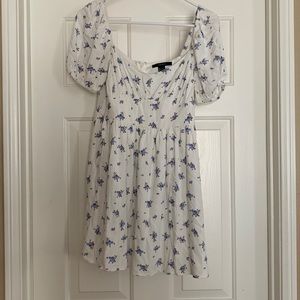 Forever 21- white / blue floral dress